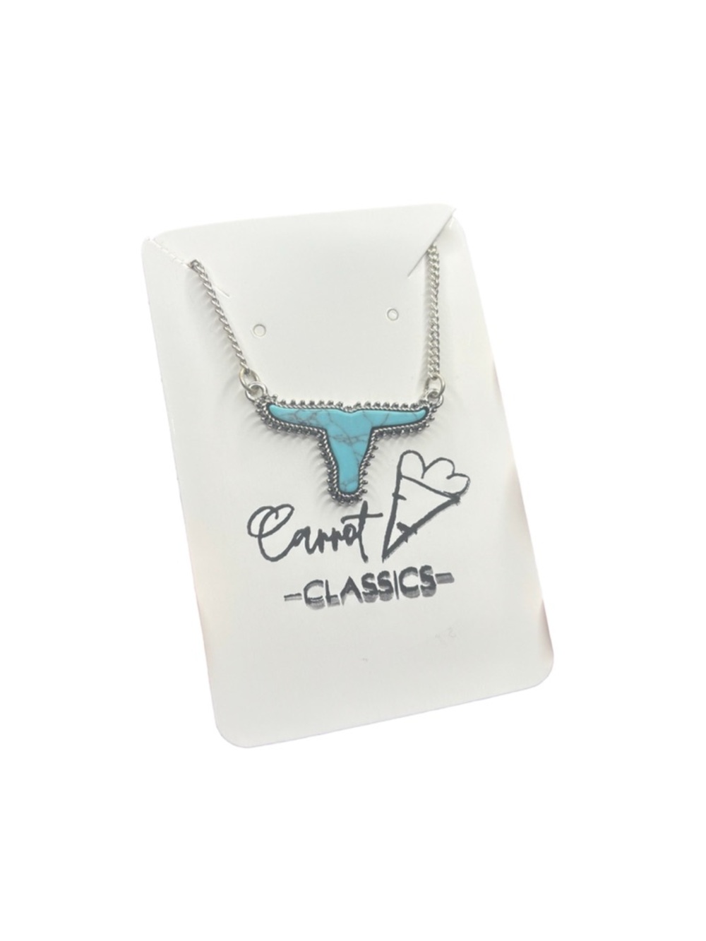 Turquoise Stone Silver-Tone Pendant Necklace